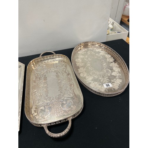 98 - 4 Silver plated decorative trays