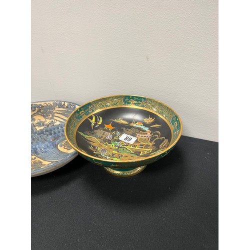 89 - Carltonware chinese pattern dish + 1 other dish