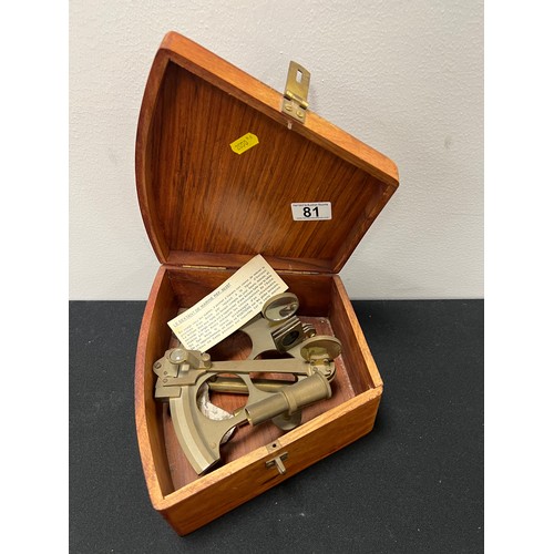 81 - Antique marine sextant in box