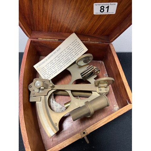 81 - Antique marine sextant in box