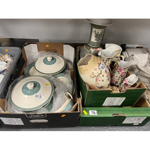 70 - 3 Boxes pottery