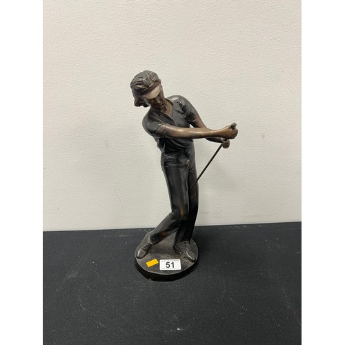 51 - Bronze golfing figure