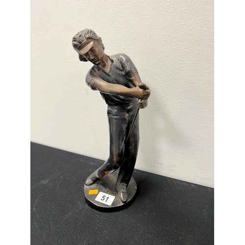 51 - Bronze golfing figure