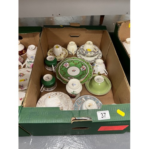 37 - 5 Boxes china cabinet cups & saucers