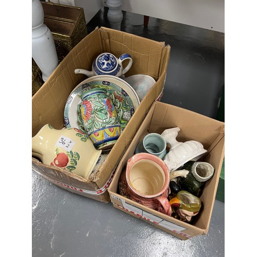 36 - 2 Boxes collectable pottery