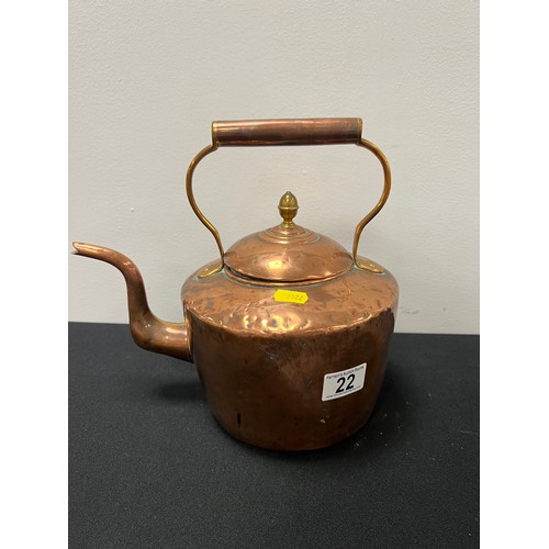 22 - Victorian copper kettle