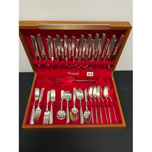 615 - Large silver plated cutlery set