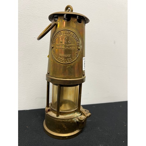 610 - Early eccles brass miners lamp