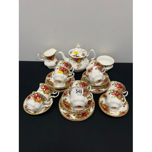 548 - Royal albert country rose china tea / coffee set