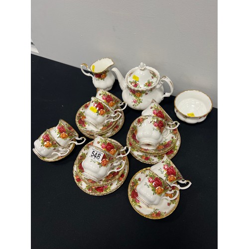 548 - Royal albert country rose china tea / coffee set