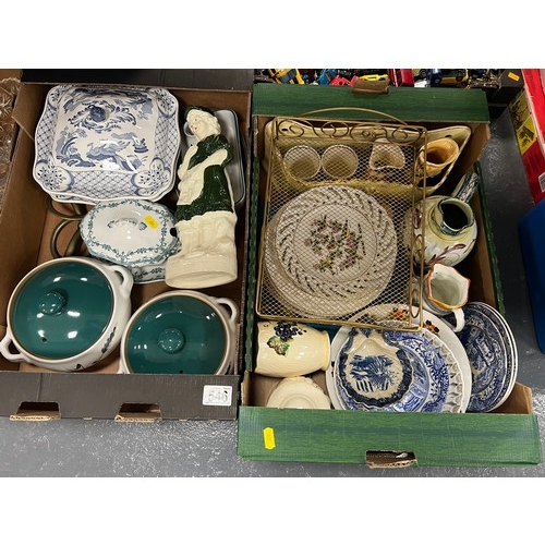 546 - 2 Boxes pottery denby etc