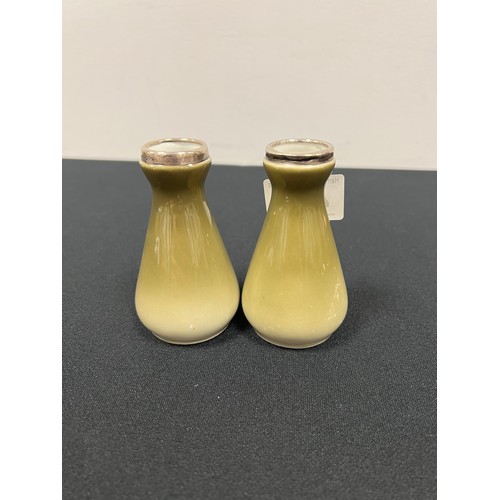 443 - 2 Silver collar bavarian spill vases