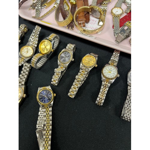 527 - Large quantity ladies watches tray not inc