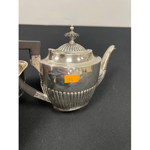 440 - 3 Piece silver batchelors tea set tea pot milk & sugar bowl 532g gross