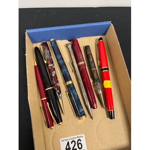 426 - Tray fountain/ ball point/ pencils, watermans etc