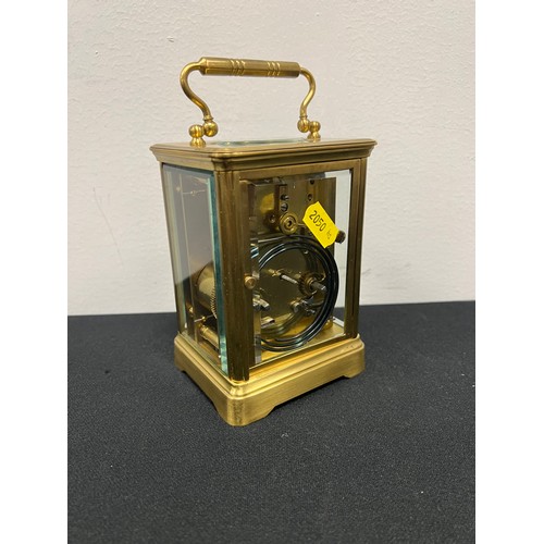 523 - Heavy brass carriage clock