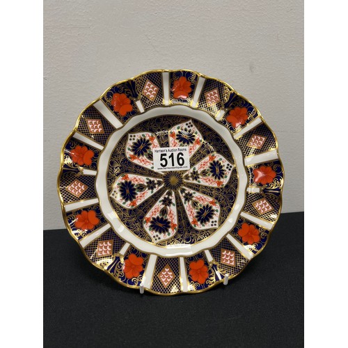 516 - Crown derby imari fluted plate