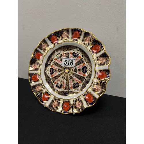 516 - Crown derby imari fluted plate