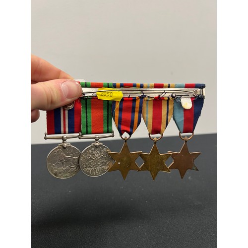 418 - 5 WW2 Military medals on bar