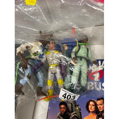 403 - Collection ghost busters figures inc rare wolfman figure + ghost busters story book