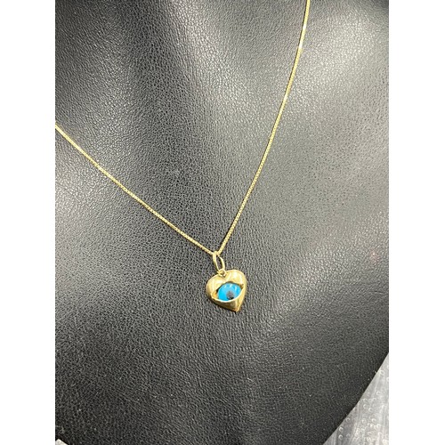 459 - 14ct Gold pendant 0.93g gross + 9ct gold chain 1.3g 16