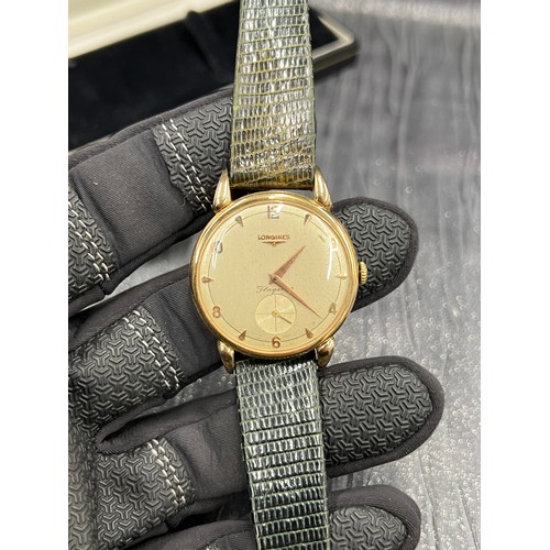 456 - Gents vintage 18ct Gold longenes flagship watch circa 1970's