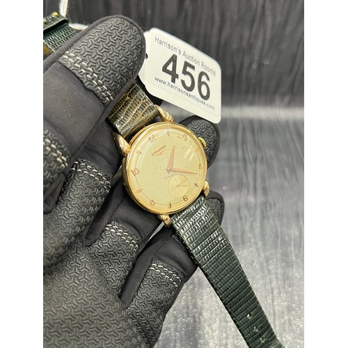 456 - Gents vintage 18ct Gold longenes flagship watch circa 1970's