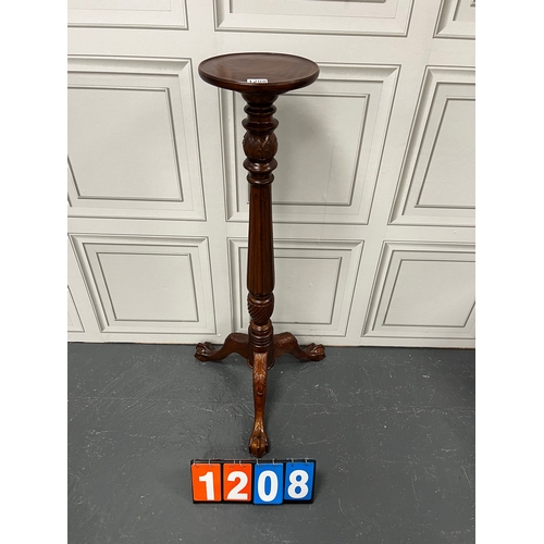 1208 - Victorian style mahogany plant stand on ball and claw feet