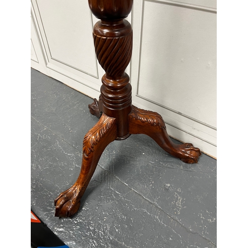 1208 - Victorian style mahogany plant stand on ball and claw feet