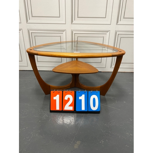 1210 - Rare beithcraft midcentury teak triangular coffee table