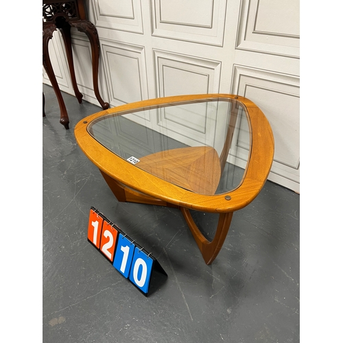 1210 - Rare beithcraft midcentury teak triangular coffee table