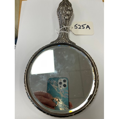 525A - Silver hand mirror