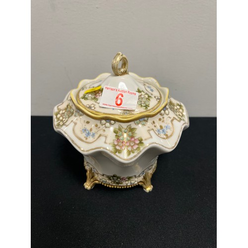 6 - Vitage Noritaki lidded pot
