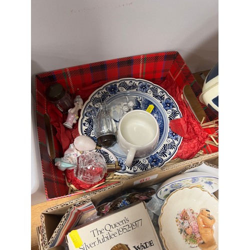 86 - 2 Boxes collectables, beatrix potter, crown devon, minton, etc