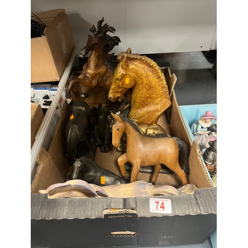 74 - Box horse figures
