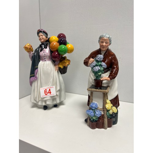 64 - 2 Royal doulton figures biddy penny tharthing + flora