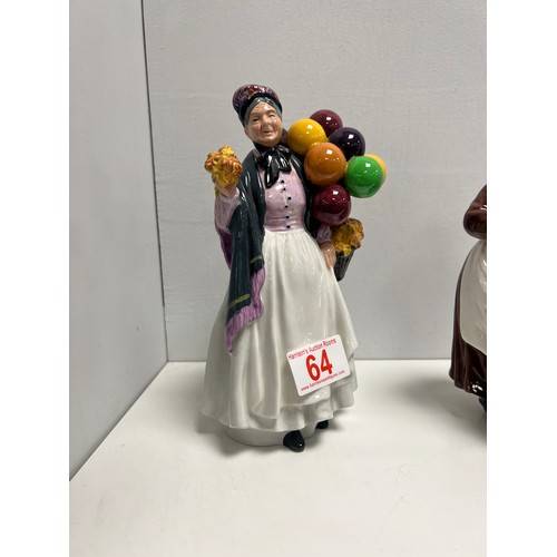 64 - 2 Royal doulton figures biddy penny tharthing + flora