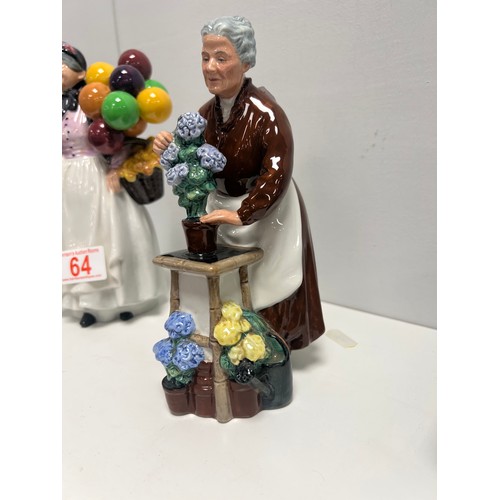 64 - 2 Royal doulton figures biddy penny tharthing + flora
