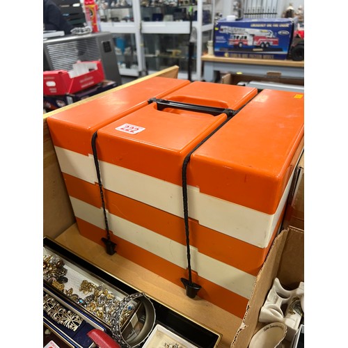 222 - Vintage orange stacking retro picnic set circa 1970's