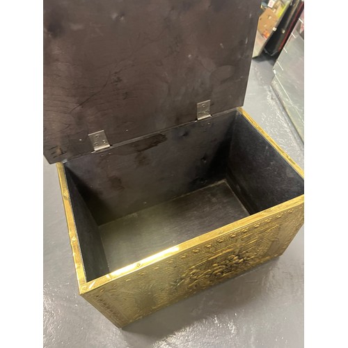 186 - Brass coal / log box