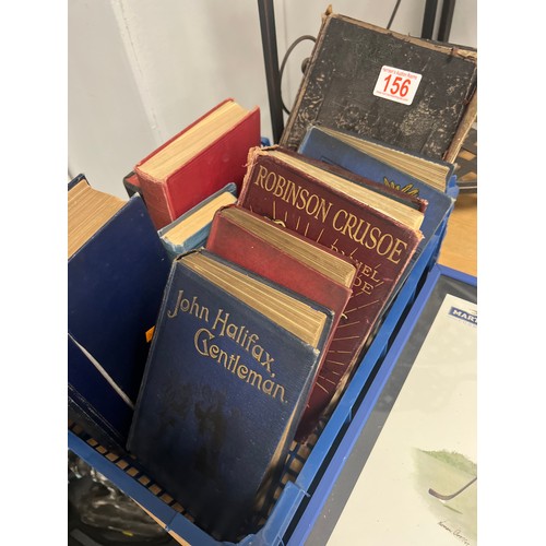 156 - Basket vintage books bible 1845, mrs beetons cookery book etc