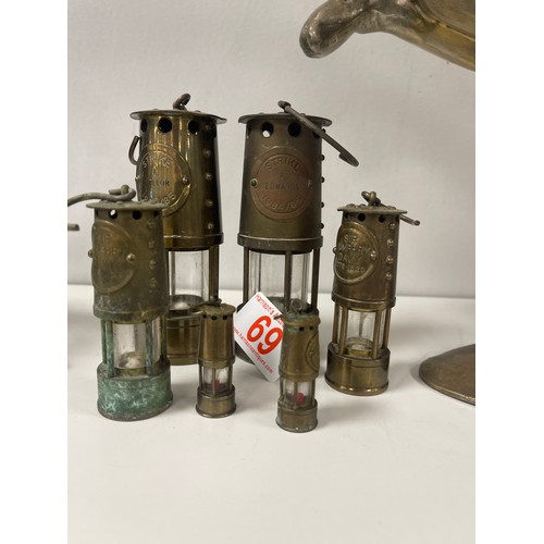 69 - 6 Assorted 20thC century miners lamps