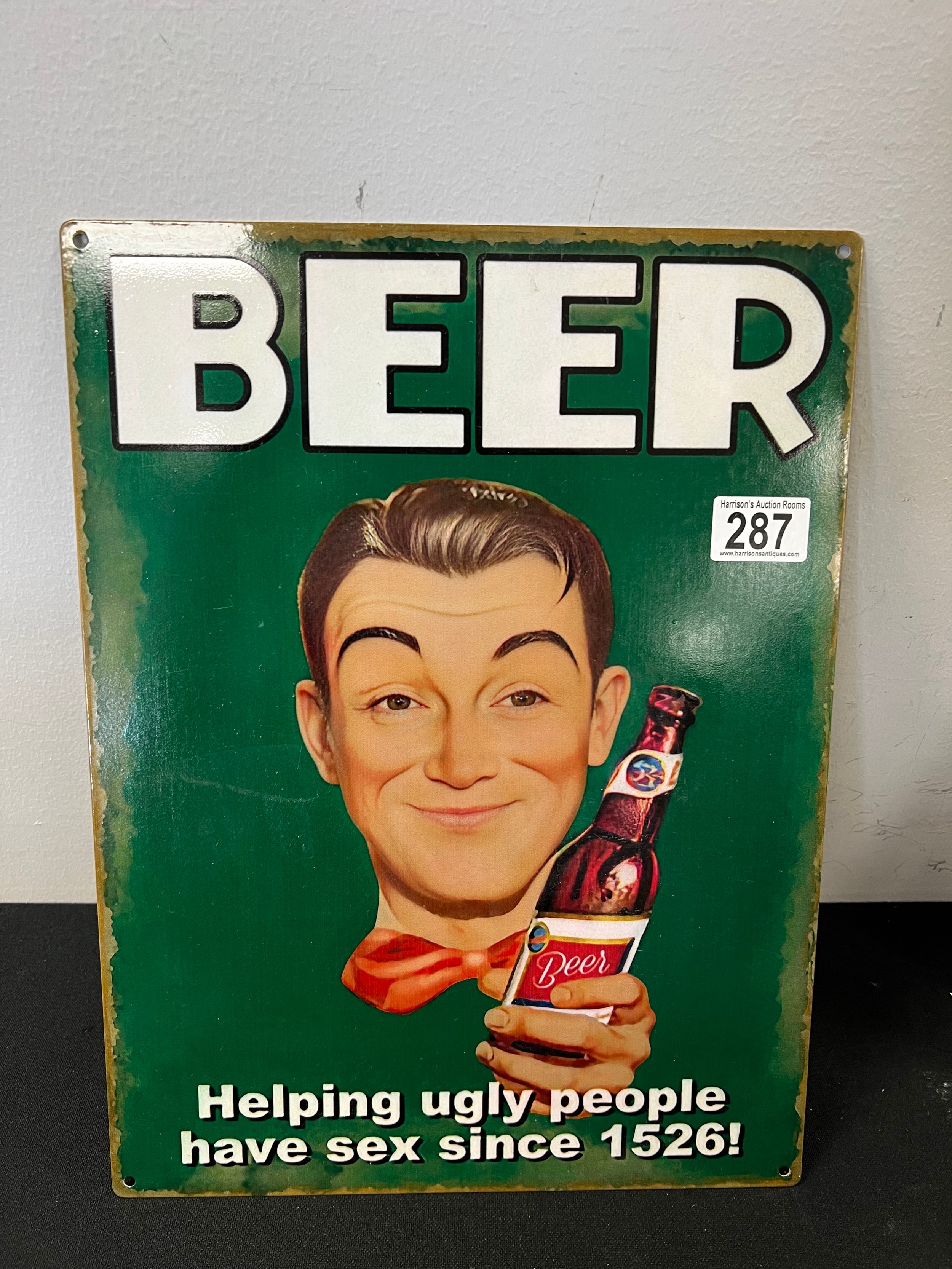 Advertising metal beer sign