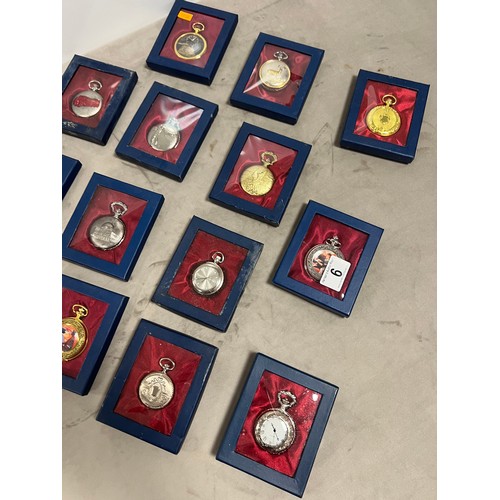 6 - 14 boxed pocket watches