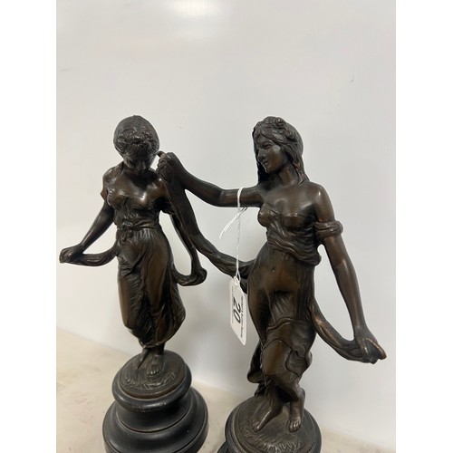 20 - pair bronze figures