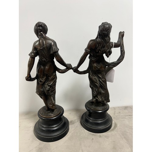 20 - pair bronze figures