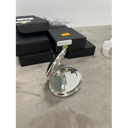 49 - collection silver plated compacts boxed