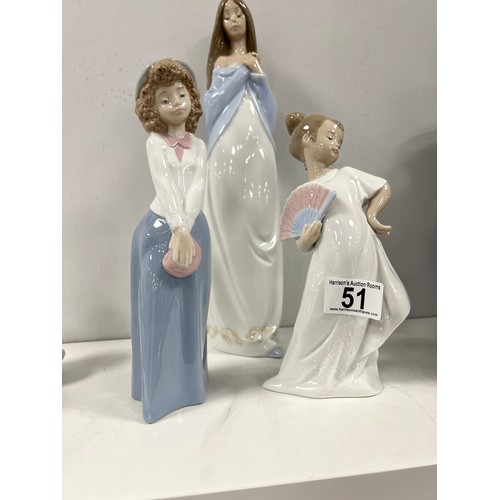 51 - 3 Nao by Lladro figures