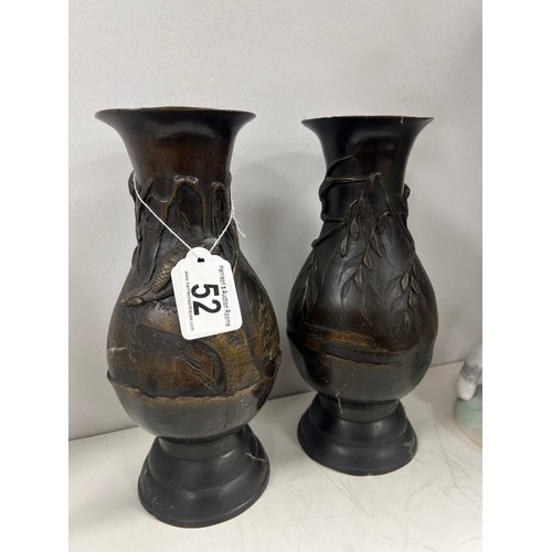 52 - pair of chinese carved vases