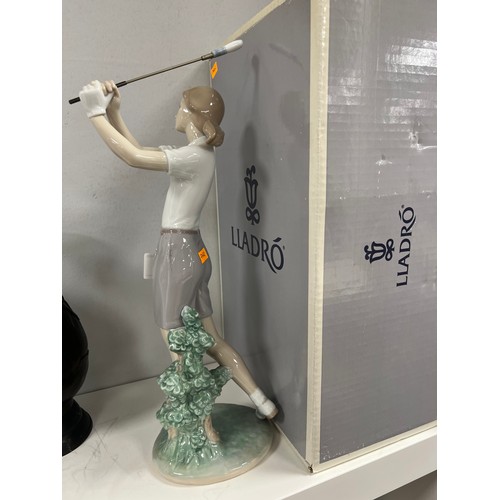 53 - Large Lladro ladies golfer figure boxed  Retired in 2004